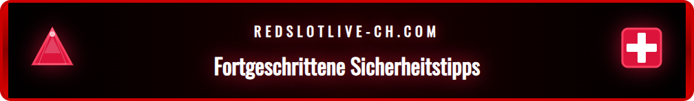 Infografik mit Tipps und Tricks für einen sicheren Redslot Kontozugang.