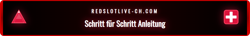 Eine Infografik, die den schrittweisen Prozess einer Einzahlung bei Redslot zeigt.