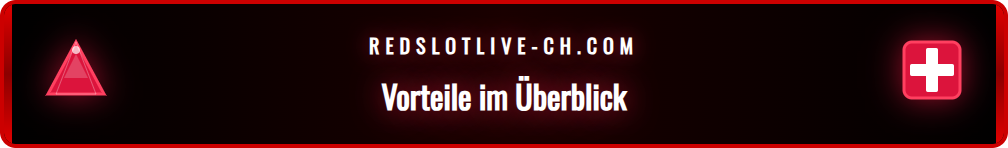 Eine Infografik, die die Hauptvorteile der Nutzung von PostFinance bei Redslot wie Sicherheit und Schnelligkeit darstellt.